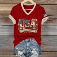 thumbnail image 7 of YVNAURA America 250 Vintage Patriotic V Neck T Shirt for Women 1776-2026 Faded Flag Graphic Tee Semiquincentennial Limited Edition Keepsake Top for 4th of July Daily Streetwear, Red, 3XL, 7 of 7