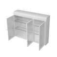 thumbnail image 3 of 3 Door Wall Cabinet, Arched Wall Mounted Cabinets With Glass Doors & 3 Tier Storage, Wall Mount Storage Medicine Cabinet, Display Cabinet For Kitchen Living Room, 3 of 8