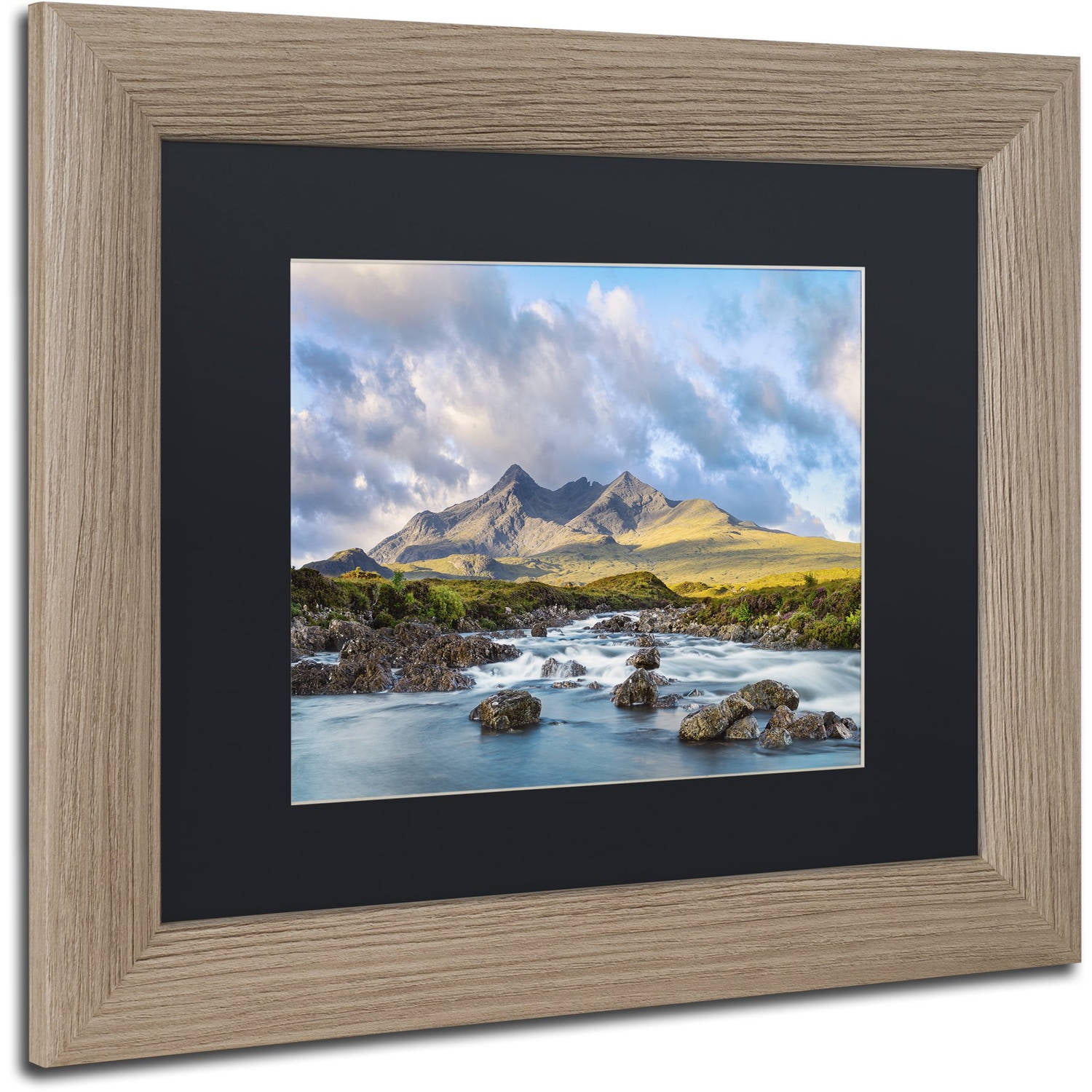 Trademark Fine Art "River Sligachan" Canvas Art by Michael Blanchette Photography Black Matte, Birch Frame