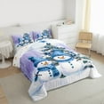 thumbnail image 3 of Manfei Blue Cute Snowman Bedding Comforter Set, Merry Christmas Twin Comforter Sets, Teens Boys Girls Kids Reversible Bedding Set, Microfiber Bedroom Decor, 2 Pieces, 3 of 8