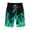 Army Green, variant on Drawstring Lightweight Summer Casual Shorts for Men Elastic Waist Flame Print Beach Shorts with Pockets