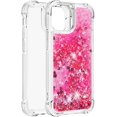 thumbnail image 3 of Compatible with iPhone 13 Mini Case Glitter Luxury Cute Love Liquid Quicksand Clear Soft TPU Girls Women Stylish Bumper Shockproof Protective Case for iPhone 13 Mini 5.4 inch Rose YB, 3 of 12