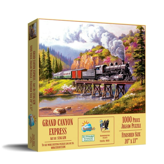 SUNSOUT INC - Grand Canyon Express - 1000 pc Jigsaw Puzzle by Artist: Sung Kim - Finished Size 20" x 27" - MPN# 40626