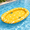 Yellow Bones-Large, variant on Grey Paws Large Inflatable Dog Float Raft for Summer Swimming