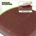 thumbnail image 5 of Magshion 26.5" Upholstered Counter Bar Stool Set of 2, Backless PU Leather Saddle Seat Barstools for Kitchen Island, Metal Frame, Brown, 5 of 8