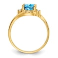 thumbnail image 2 of Primal Gold 14 Karat Yellow Gold 8x6mm Oval Blue Topaz and A Diamond Ring, 2 of 7
