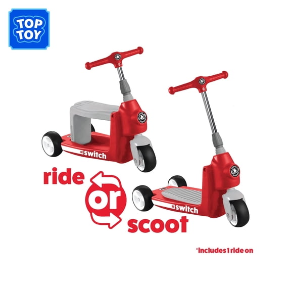 HALO Rise Above Jr Lil' Switch 2-in-1 Rider - Scooter for Ages 1 - Red