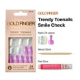 thumbnail image 3 of GoldFinger Trendy Press On Fake Toenail Kit, Glitter Confetti Flakes & Purple Color, Ready to Wear Gel & Manicure Stick, Mini Glue included, Long-Lasting Convenient & Easy to Apply, 3 of 7