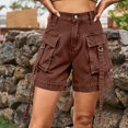 thumbnail image 2 of Cargo Denim Shorts for Women High Waisted Relaxed Fit Jorts Casual Trendy Summer Hot Pants with Pockets, 2 of 7