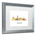 thumbnail image 3 of Trademark Fine Art 'Lansing Michigan Skyline WB-1' Canvas Art by Marlene Watson, White Matte, Silver Frame, 3 of 3