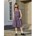 thumbnail image 6 of Arshiner Toddler Girls Summer Dress Back Bowknot Sleeveless Twirly Casual Beach Party Sundress with Pockets, 6 of 6