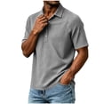 thumbnail image 3 of akafmk Mens Dress Shirts Short Sleeve Collared Shirt Waffle Knit Golf Business Casual Work Shirts Summer Clothes, Size S, 3 of 6