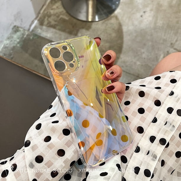 Laser Cute Transparent Cloud Pattern Phone Case For iPhone 14 Pro Max 13 12 Mini 11 XS XR X 7 8 Plus SE 2020 Shockproof Cover xuanjing unisex
