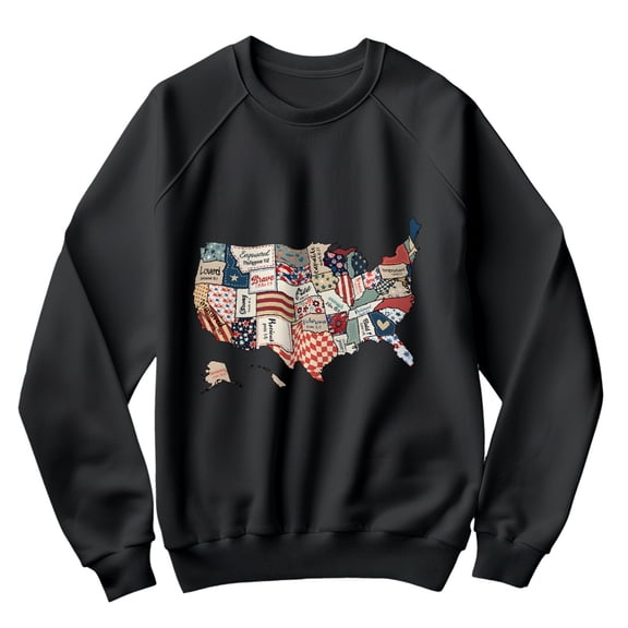 4th of July Sweatshirt for Women - USA Map Bible Verse Patriotic Christian Pullover - Faith Graphic Independence Day Shirt