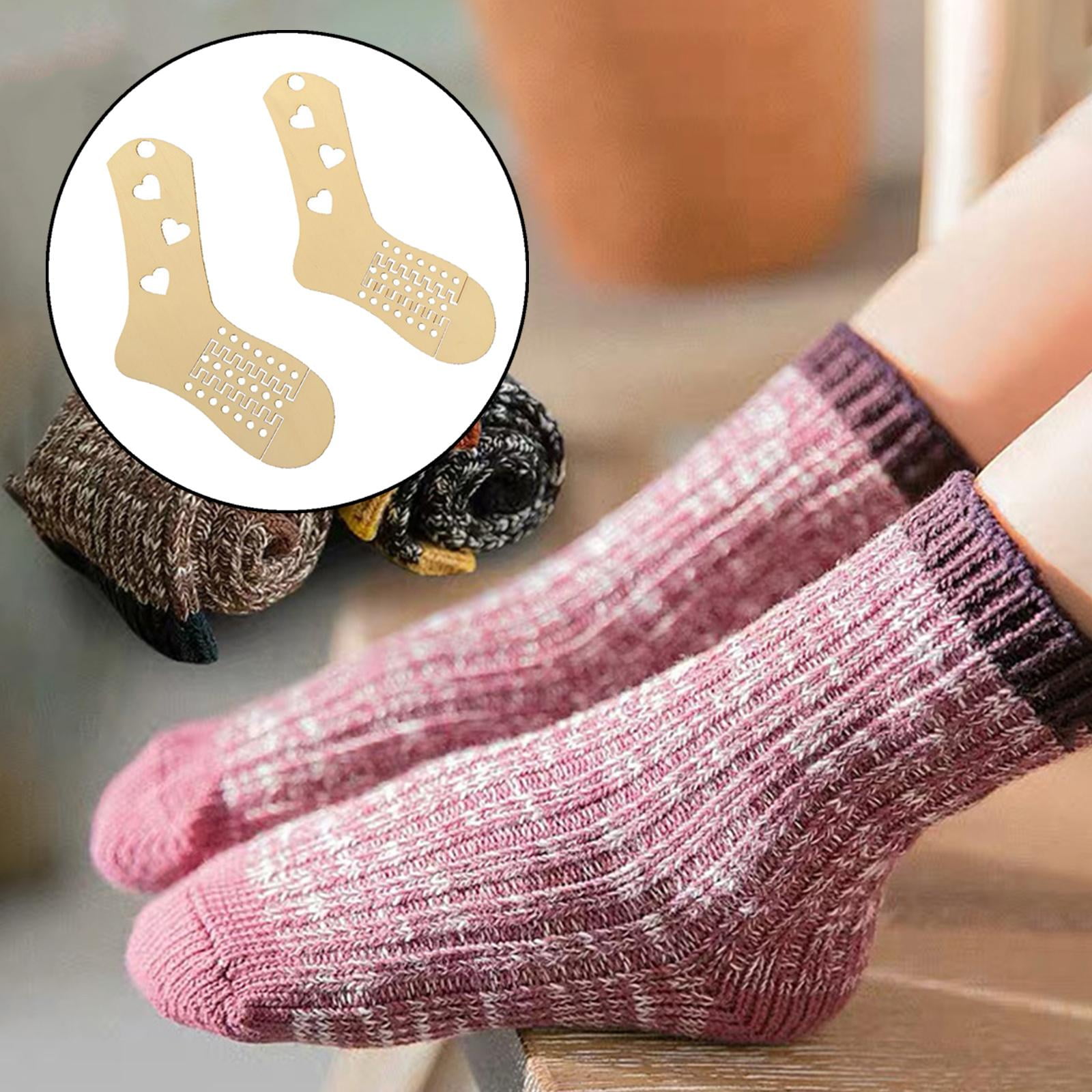 SDUSEIO 6 Pieces Sock Blockers Wooden Sock Blocker for Knitting Crochet  Stocking Display Handmade Knit Sock Form Stretchers Adjustable Mold Weave  Yarn