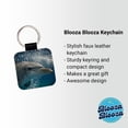 thumbnail image 2 of Dolphin Eyes Close Up Ocean Faux Leather Square Keychain, 2 of 7