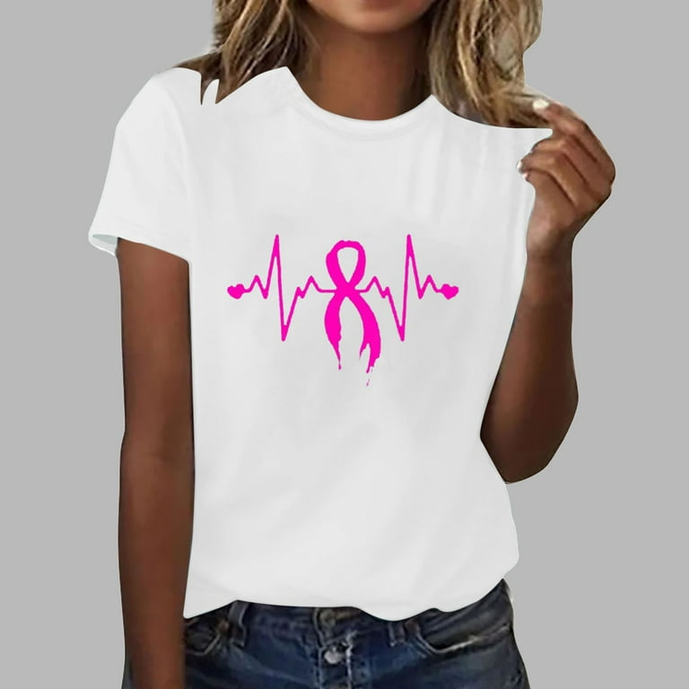 I Wear My Scars Like A Warrior T-Shirt - Pink Ribbon Breast Cancer Awareness Top For Women, Short Sleeve