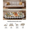 thumbnail image 3 of Thanksgiving Pumpkins Sofa Covers for 3 Cushion,Washable Couch Cover for Sectional Sofa Slipcovers with Tassel,Fall Sunflower Autumn Eucalyptus Loveseat Covers Futon Cover Throw Blanket 71''x118'', 3 of 8