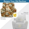 thumbnail image 4 of Jiueut Sunflower Daisy Pattern Recliner Chair Slipcover, 4 Pieces Soft Reclining Chair Covers Stretchable Sofa Slipcover with Anti-Slip Straps, 4 of 7