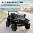 thumbnail image 5 of 12V Kids Electric Vehicles for Kids, Ride on Electric Truck Car w/ Remote Control, Safety Belt, USB, Music, LED Lights, Gift for Boys Girls (Black), 5 of 8