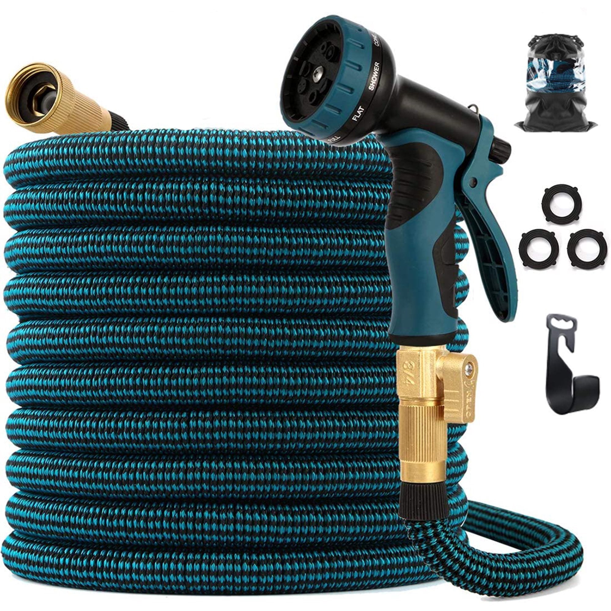50FT 250FT Expandable Flexible Garden Hose and Car Wash Pipe with Spray Gun 