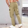 thumbnail image 6 of asjyhkr Cargo Pants for Men Stretch Breathable Drawstring Elastic Work Pants with Zipper Pockets, 6 of 8