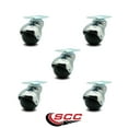 thumbnail image 2 of 2 Inch Bright Chrome Hooded Top Plate Ball Casters Set of 5 Service Caster, 2 of 2