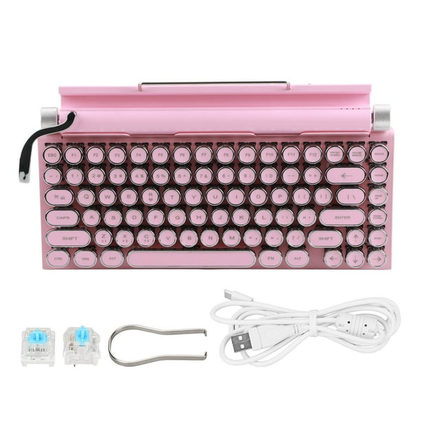 Retro Typewriter Keyboard,Typewriter Mechanical Keyboard 83 Mechanical