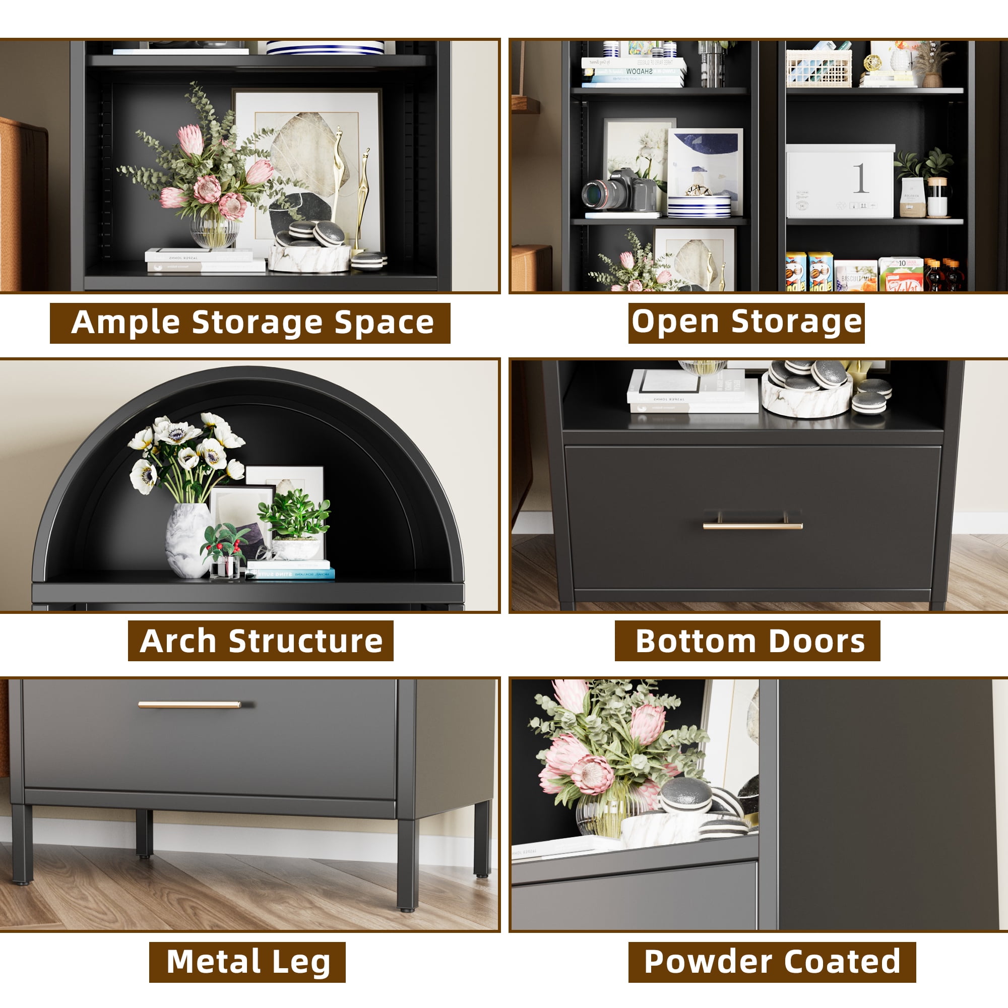 Supeer 73" Arched Storage Display Cabinet，Assembly Required