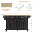 thumbnail image 2 of Rolling Kitchen Island, Kitchen Island with Storage and Towel Rack, Wood Top Kitchen Island Cart with Wood Drop Leaf Breakfast Bar for Kitchen, Black, 2 of 7