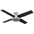 thumbnail image 3 of Hunter 52 inch Indoor Ceiling Fan No Light with Remote Control - Modern Ceiling Fan without Light, Low Profile Mount, 4 Blades, For Bedroom, Living Room, or Kitchen - Dempsey 59247, Brushed Nickel, 3 of 16