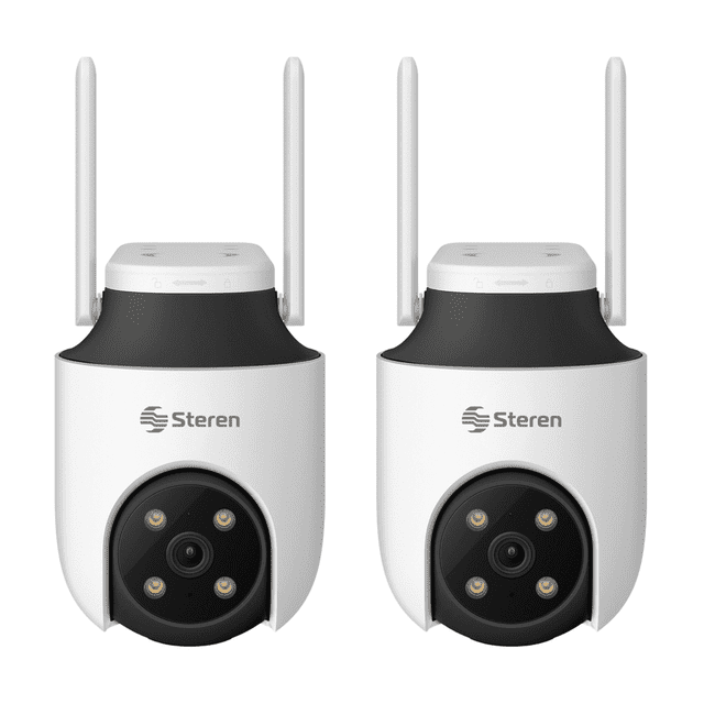 STEREN 2 Cámaras de seguridad Wi-Fi 6 / Ethernet 8 Mpx robotizadas con seguidor de movimiento para e