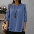 thumbnail image 7 of Sexlip Women's Top Comfortable Wear Everyday Versatile Wear Easy Care Fabric Fashion Forward Modern Style Classic Design Blue M, 7 of 7