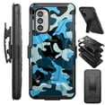 thumbnail image 1 of Compatible with Motorola Moto G Stylus 4G (2022) Hybrid Luxguard Holster Phone Case Cover (Blue Camo), 1 of 1