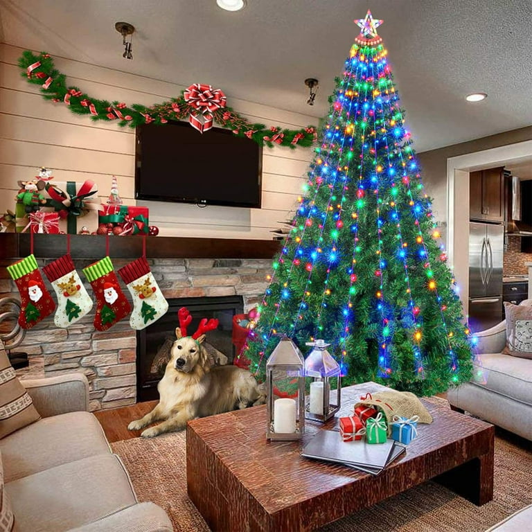 Outdoor Yard Christmas Decor, 350 LED String Lights with