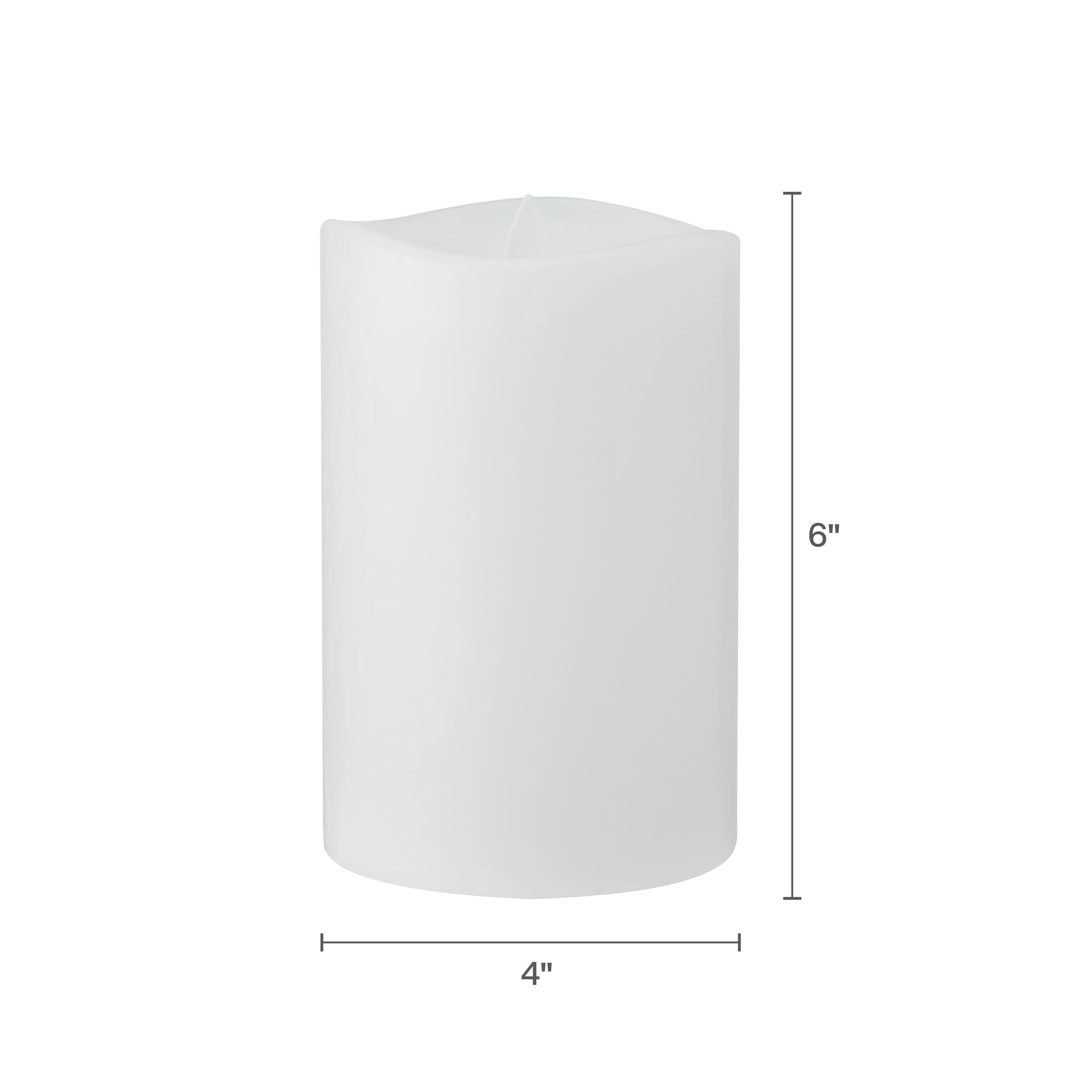 Home Accents 4X6 inch Real Wax Wavy Top Dancing Flameless Candles, Exquisite White Battery Candles 4X6