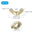 thumbnail image 2 of y M10x1.5" Wing Nut 15 Pcs, Brass Butterfly Wing Nuts Fasteners Parts Hand Twi, 2 of 5
