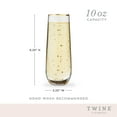thumbnail image 4 of Twine Starlight Champagne Flutes Mimosa Glasses Wedding Gift 10oz Set of 2, 4 of 6