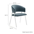 thumbnail image 3 of Side Dining Chair, Set of 2, Blue, Velvet, Bar Pub Cafe Bistro Dining Kitchen Hospitality Restaurant, Modern Contemporary, HB37473, 3 of 10