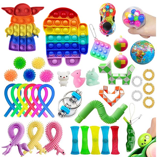 SUNSIOM Press Type Decompression Toy Kit, Stress Relief Toys Set for Child