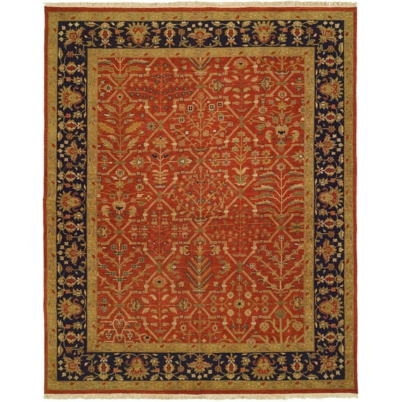 K2 Floor Style Soumak Rust/Black Hand Made Wool Area Rug