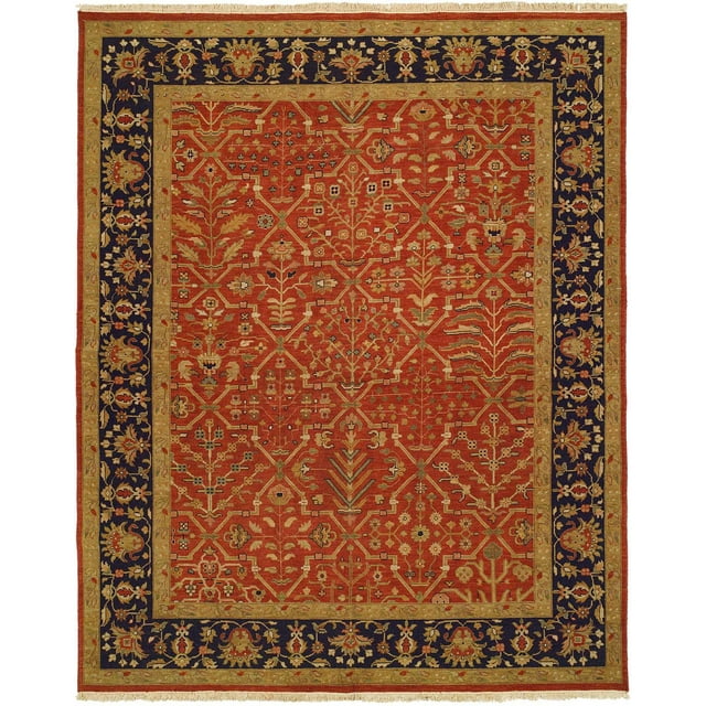 K2 Floor Style Soumak Rust/Black Hand Made Wool Area Rug
