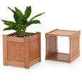 thumbnail image 3 of Topcobe Wood Planter Box with Bench for Garden Yard Balcony, Planters for Outdoor Plants, Raised Garden Beds Outdoor, 3 of 8