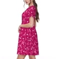 thumbnail image 2 of Disketp Breast Cancer Awareness6 para Vestido de Manga Corta para Mujeres, Vestidos de Verano para Mujeres, Casual y Holgado para la Playa, 2 of 6