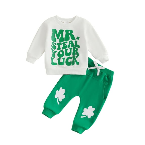 Baby Toddler Girl Boy Spring Outfit 3 6 12 18 24 Months 2T 3T Long Sleeve O-Neck Letters Floral Print Sweatshirts with Bow Tie Pants Casual Clothing Sets