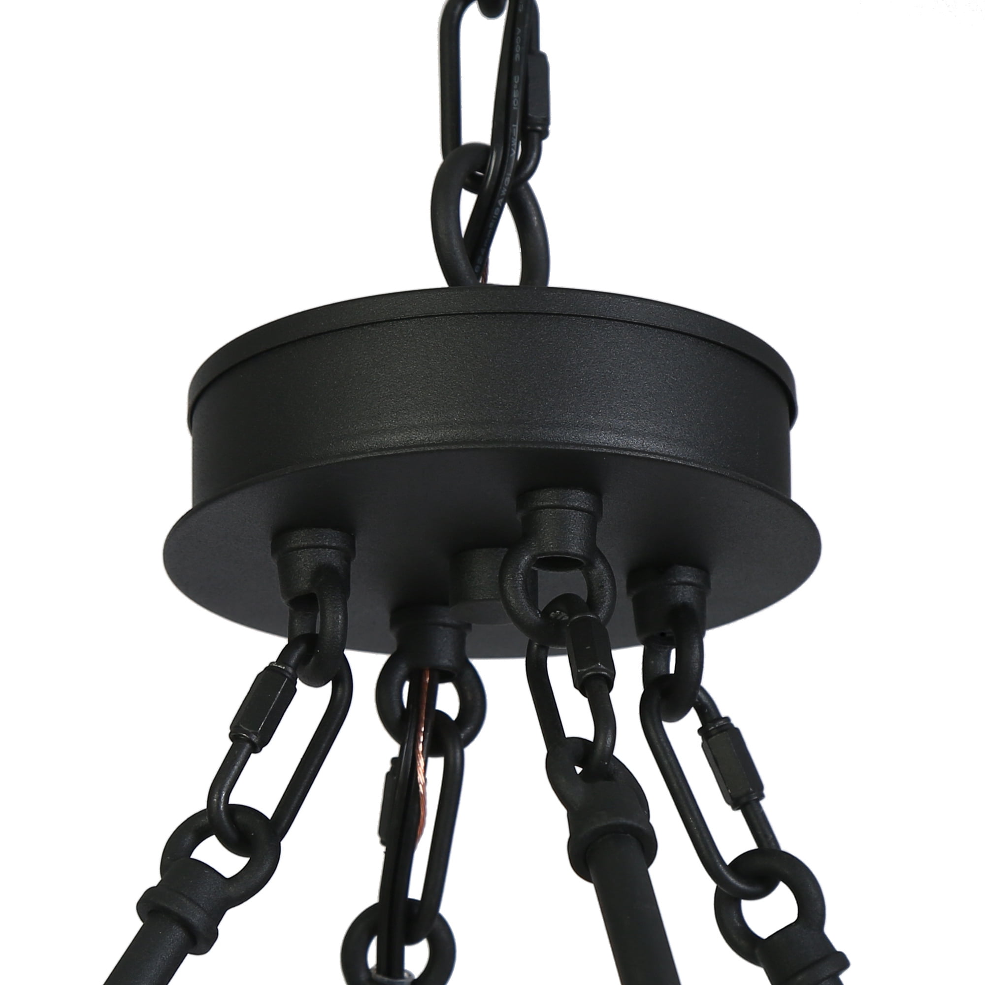 LNC Oversized 12-Light Matte Black Candle Chandelier, 39.4” Modern Round Design