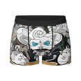 thumbnail image 3 of Ropa interior para hombre, bóxer de seda con diseño de gatos de batalla, calzoncillos para hombre, bragas para hombre, bóxers cortos, 3 of 5