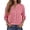 Red_#01, variant on Sewkxo Women's Button Down Shirts 3/4 Length Sleeve Tops Casual Work Shirt with Pocket,Wine M