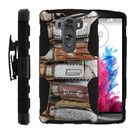 LG V10 and LG G4 PRO Miniturtle® Clip Armor Dual Layer Case Rugged Exterior with Built in Kickstand + Holster - Leather