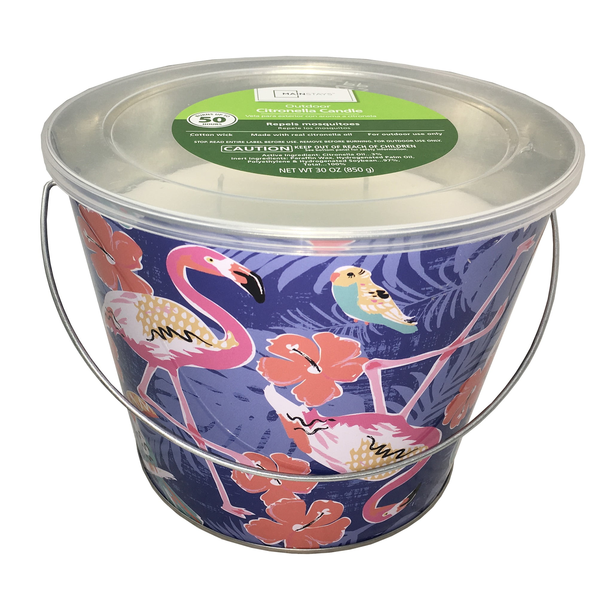 Mainstays Outdoor Citronella Bucket Candle, 30oz, Multiple Colors